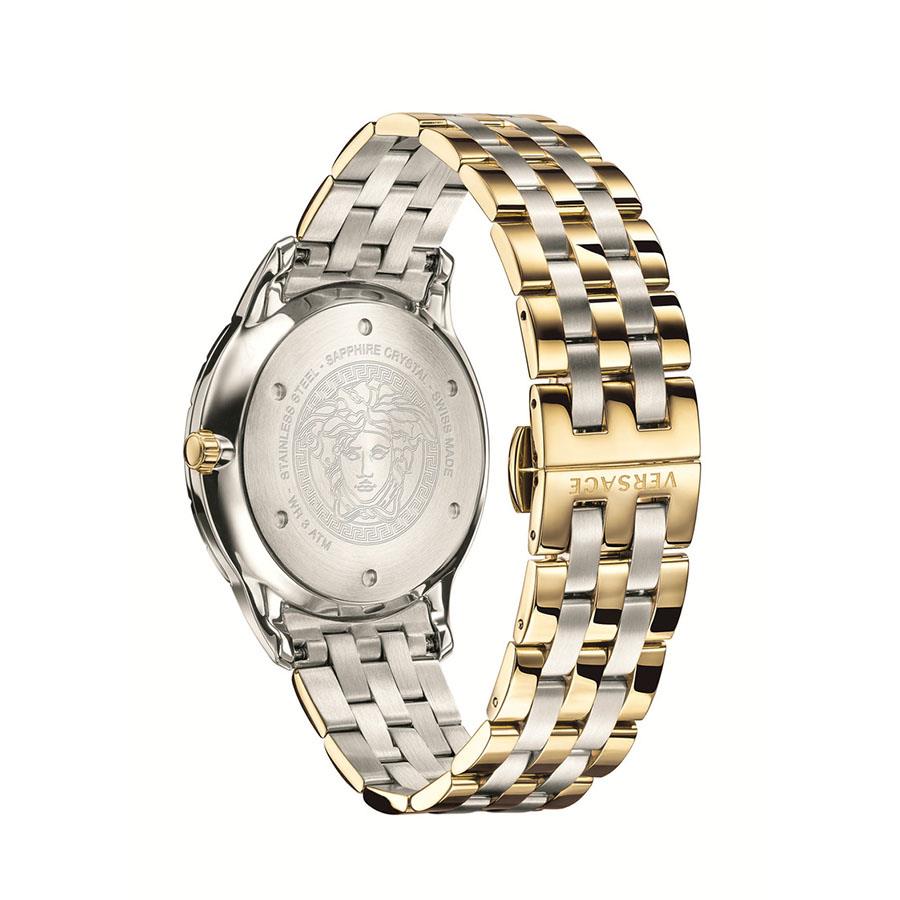 Versace Univers Quartz Green Dial Two Tone Steel Strap Watch for Men - VEBK00718