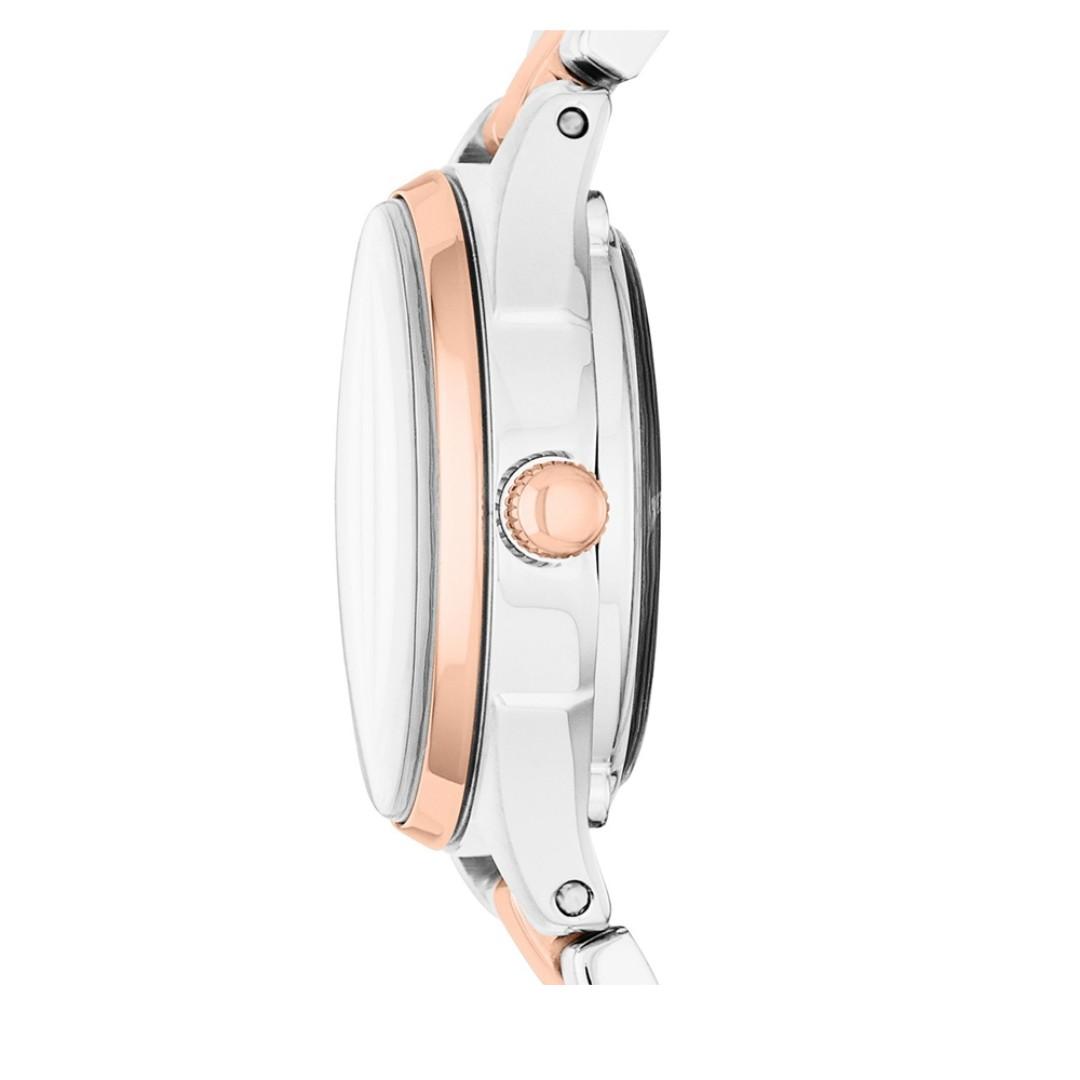 Marc Jacobs Tether Transparent White Dial Two Tone Steel Strap Watch for Women - MBM3418