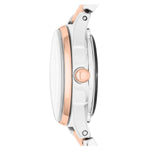 Marc Jacobs Tether Transparent White Dial Two Tone Steel Strap Watch for Women - MBM3418