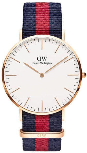 Daniel Wellington Classic Oxford White Dial Two Tone NATO Strap Watch For Men - DW00100001