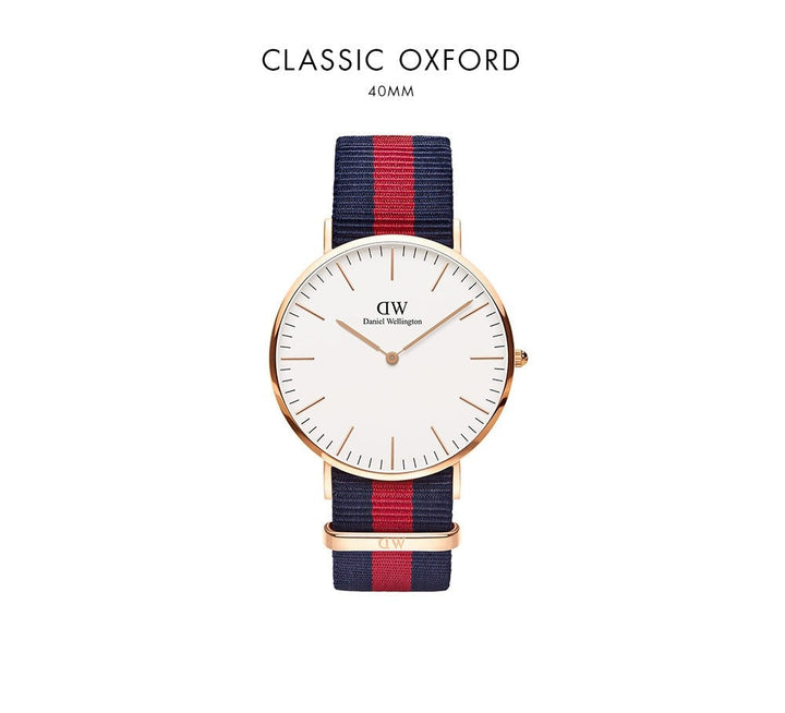 Daniel Wellington Classic Oxford White Dial Two Tone NATO Strap Watch For Men - DW00100001