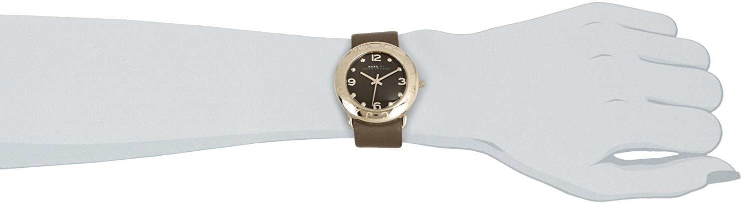 Marc Jacobs Amy Grey Dial Grey Leather Strap Watch for Women - MBM1153