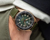 Tag Heuer Autavia Calibre 5 Automatic Olive Green Dial Green Leather Strap Watch for Men - WBE5190.FC8268