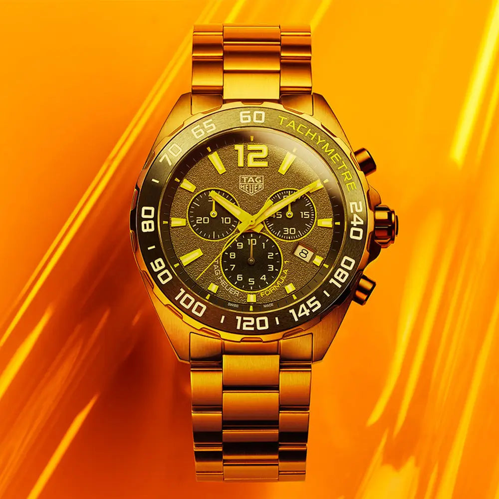 Tag Heuer Formula 1 Chronograph Grey Dial Silver Steel Strap Watch for Men - CAZ101AG.BA0842