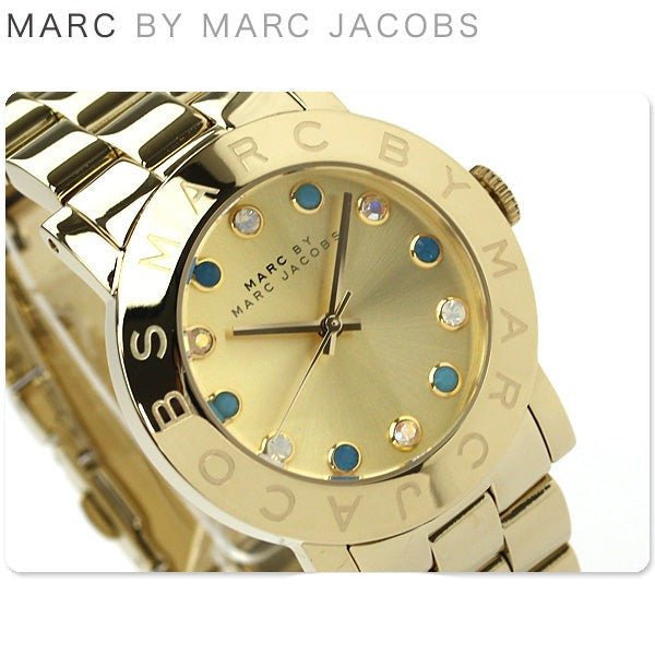 Marc Jacobs Amy Dexter Gold Dial Gold Steel Strap Watch for Women - MBM3215
