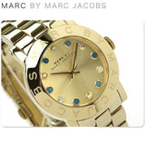 Marc Jacobs Amy Dexter Gold Dial Gold Steel Strap Watch for Women - MBM3215