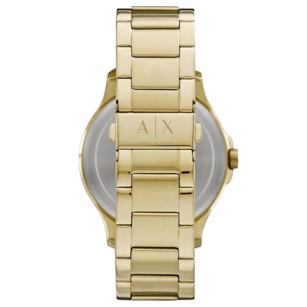 Armani Exchange Hampton Chronograph Gold Dial Gold Steel Strap Watch For Men - AX2415