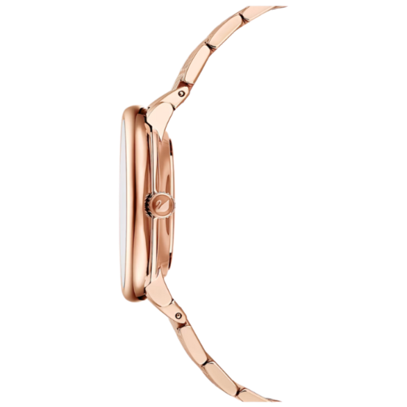 Swarovski Crystalline Chic Analog Black Dial Rose Gold Steel Strap Watch for Women - 5544587