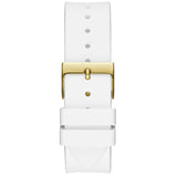 Guess Venus Diamonds White Dial White Rubber Strap Watch for Women - GW0118L5