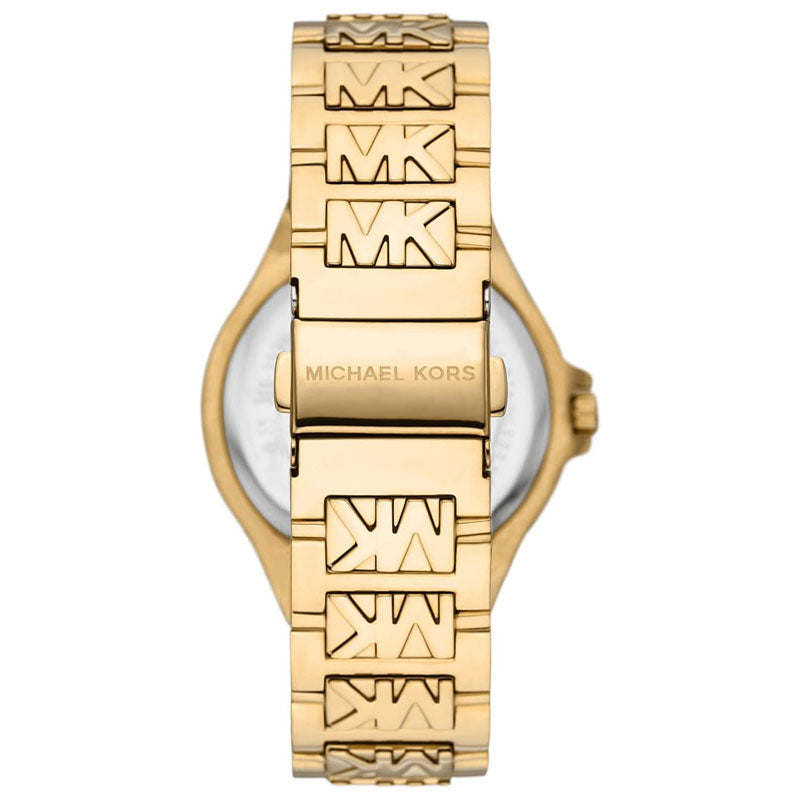 Michael Kors Lennox Three-Hand Gold Dial Gold Steel Strap Watch For Women - MK7339
