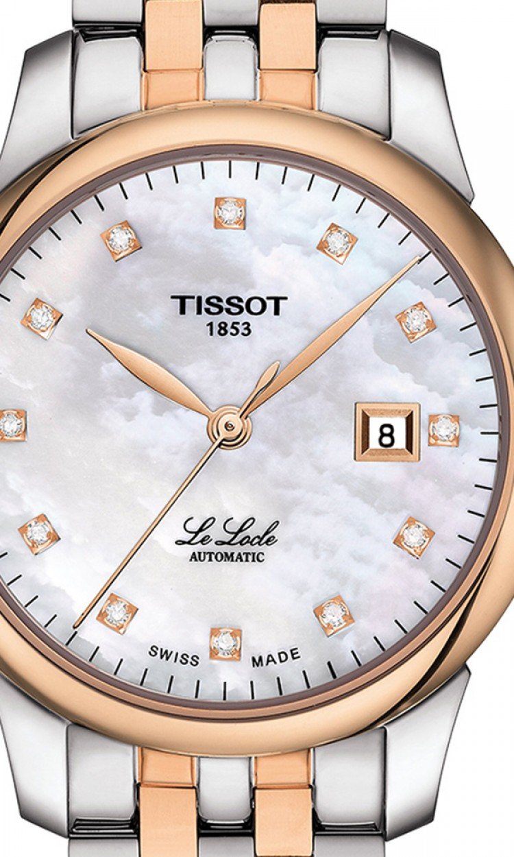 Tissot Le Locle Automatic Lady Mother of Pearl Dial Two Tone Steel Strap Watch For Women - T006.207.22.116.00