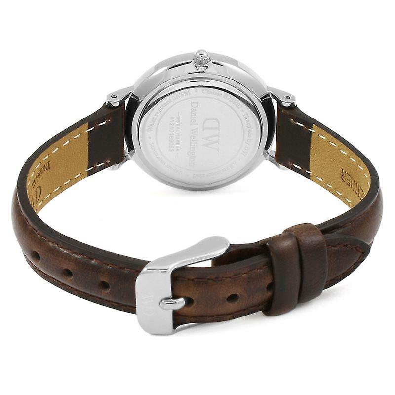 Daniel Wellington Classic Petite Bristol Black Dial Brown Leather Strap Watch For Women - DW00100233
