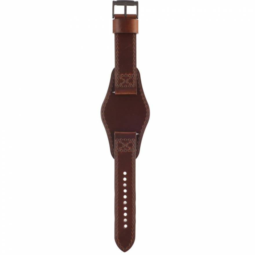 Fossil Nate Chronograph Brown Dial Brown Leather Strap Watch for Men - JR1511