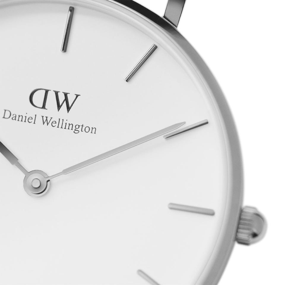 Daniel Wellington Petite Sterling White Dial Silver Mesh Bracelet Watch For Women - DW00100164