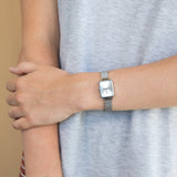 Daniel Wellington Quadro Unitone Silver Dial Silver Mesh Strap Watch For Women - DW00100486