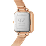 Daniel Wellington Quadro Studio Green Dial Rose Gold Mesh Strap Watch For Women - DW00100520
