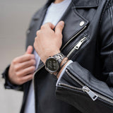 Daniel Wellington Iconic Link Chronograph Grey Dial Grey Steel Strap Watch for Men - DW00100643