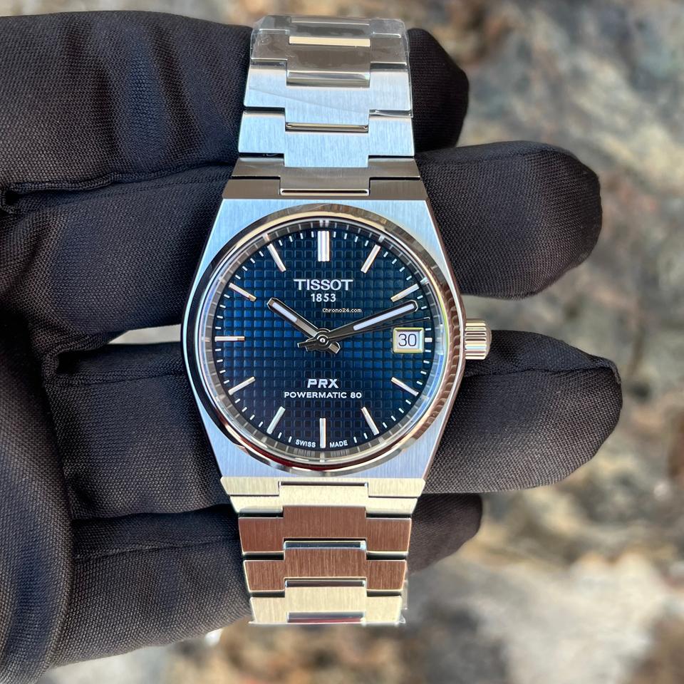 Tissot PRX Powermatic 80 Blue Dial Silver Steel Strap Watch for Men - T137.207.11.041.00