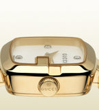 Gucci G Gucci Diamonds Mother of Pearl Dial Yellow Gold Steel Strap Watch For Women - YA125513