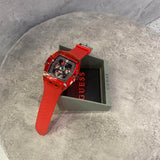 Guess Phoenix Multifunction Black Dial Red Rubber Strap Watch for Men - GW0203G5