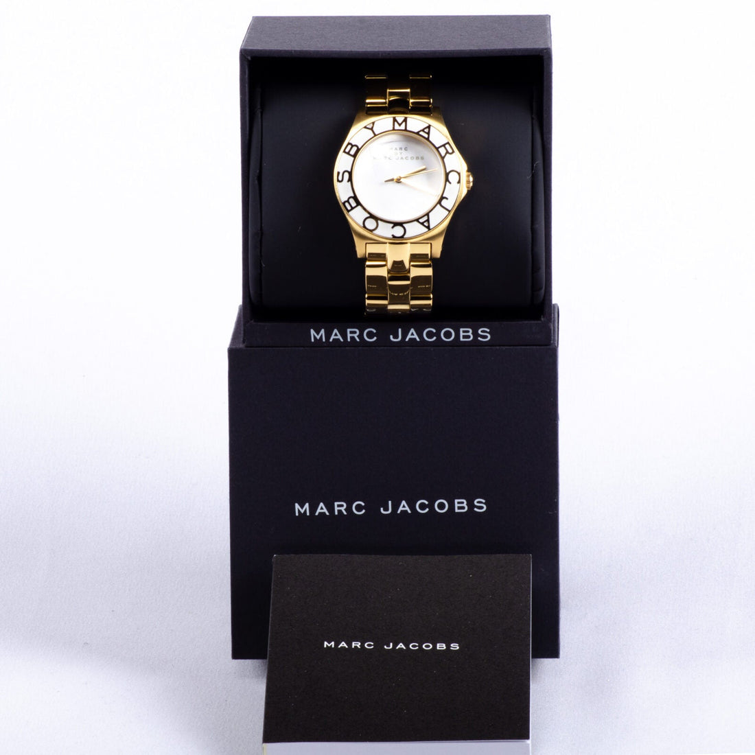 Marc Jacobs Blade White Dial Gold Steel Strap Watch for Women - MBM3050