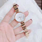 Calvin Klein Wavy White Dial Rose Gold Steel Strap Watch for Women - K9U23646