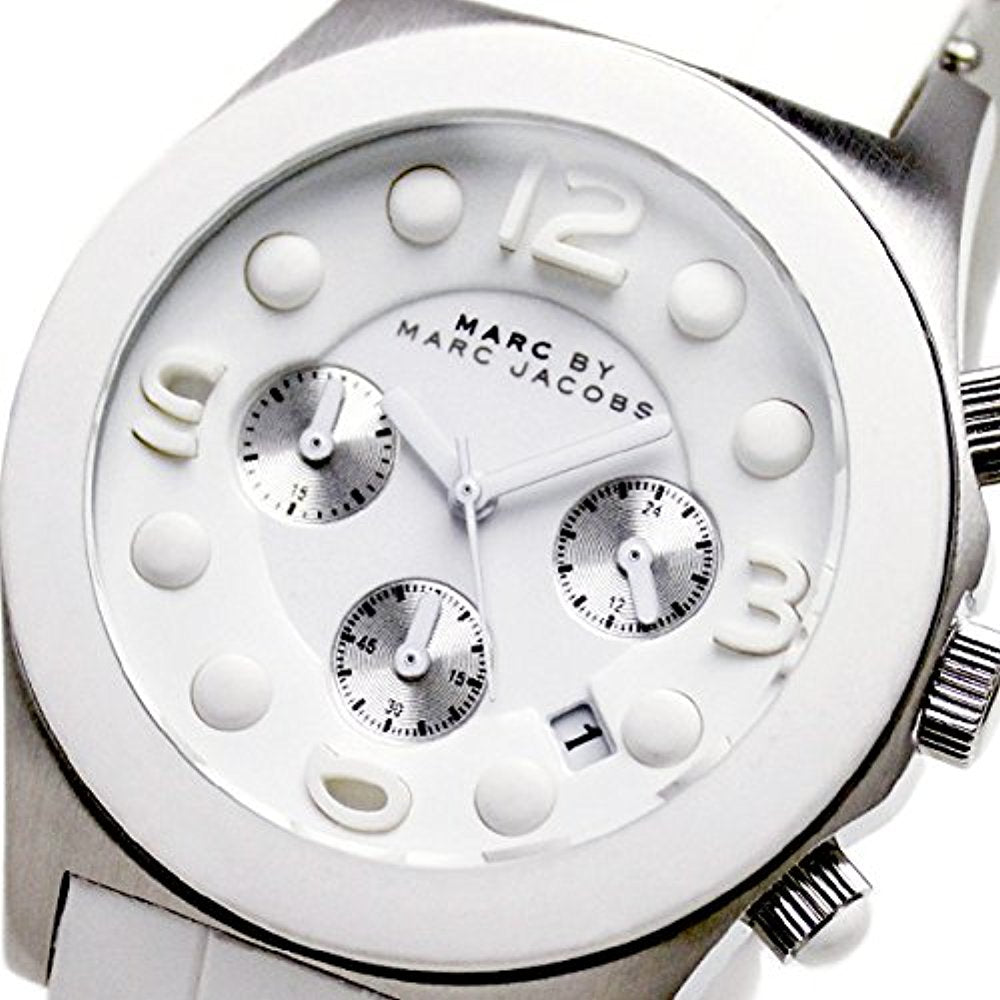 Marc Jacobs Pelly White Dial White Silicone Strap Watch for Women - MBM2565