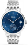 Hugo Boss Corporal Blue Dial Silver Steel Strap Watch for Men - 1513642