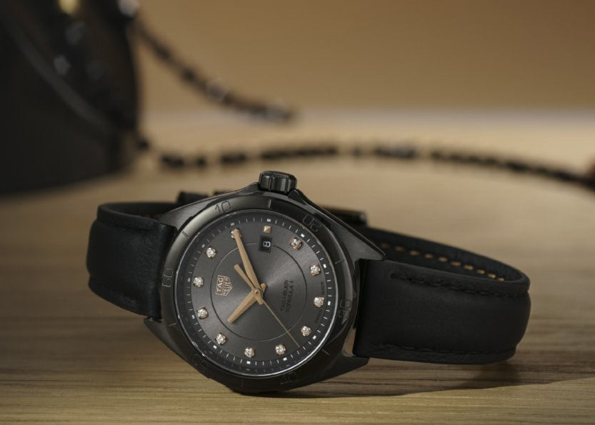 Tag Heuer Formula 1 Quartz Black Dial Black Leather Strap Watch for Women - WBJ1314.FC8230