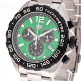 Tag Heuer Formula 1 Chronograph Green Dial Silver Steel Strap Watch for Men - CAZ101AP.BA0842