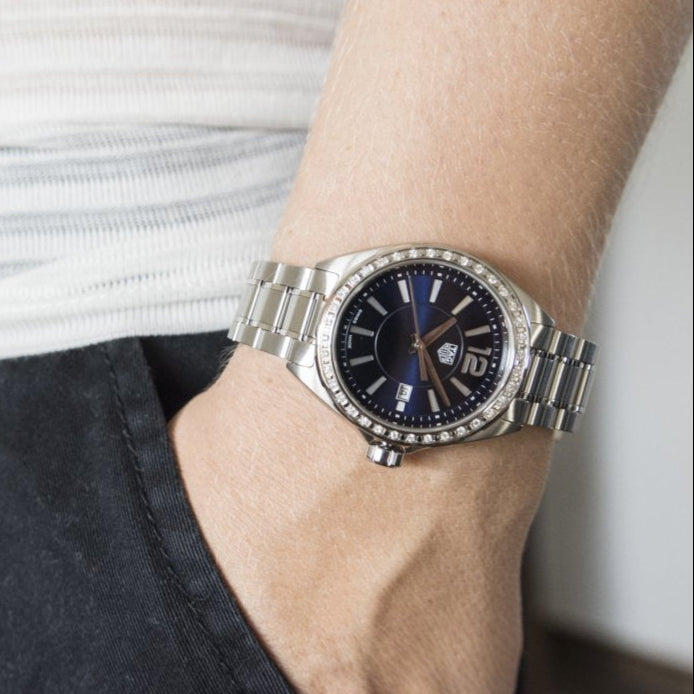 Tag Heuer Formula 1 Diamonds Blue Dial Silver Steel Strap Watch for Women - WBJ1416.BA0664
