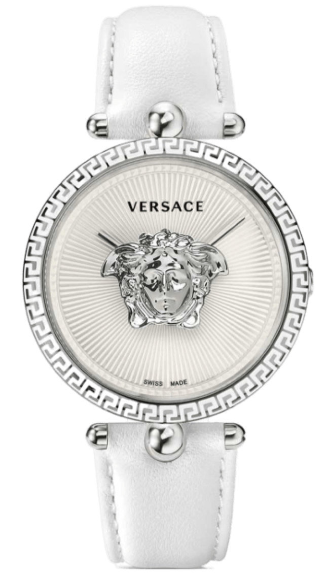 Versace Palazzo Empire White Dial White Leather Strap Watch for Women - VCO010017