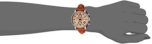 Fossil Original Boyfriend Sport Chronograph Beige Dial Brown Leather Strap Watch for Women - ES4046