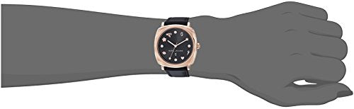 Marc Jacobs Mandy Black Dial Black Leather Strap Watch for Women - MJ1565