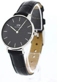 Daniel Wellington Classic Petite Reading Black Dial Black Leather Strap Watch For Women - DW00100179