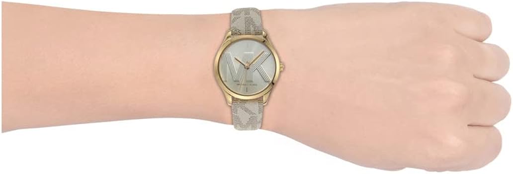 Michael Kors Jaycie Quartz Gold Dial White Leather Strap Watch for Women - MK2861