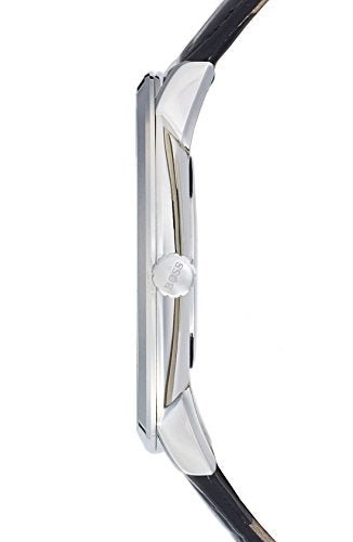 Hugo Boss Jackson Black Dial Black Leather Strap Watch for Men - 1513369