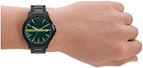 Armani Exchange Hampton Black Dial Black Steel Strap Watch For Men - AX2407