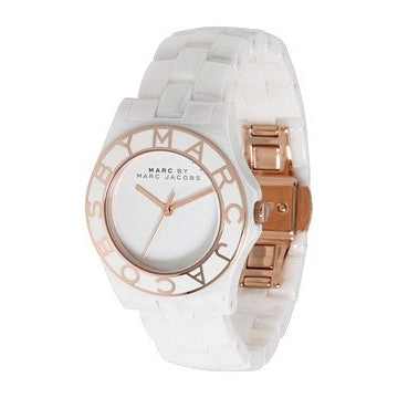 Marc Jacobs Blade White Dial White Ceramic Strap Watch for Women - MBM9502
