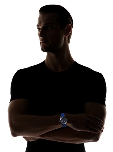 Burberry The City Sport Chronograph Black Dial Blue Rubber Strap Watch For Men - BU9807