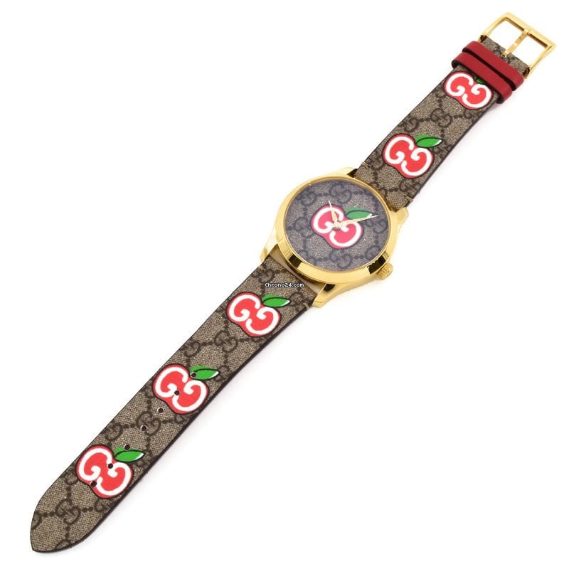 Gucci G Timeless Quartz Brown Dial Brown Leather Strap Watch For Men - YA1264158