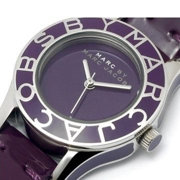 Marc Jacobs Blade Purple Dial Purple Leather Strap Watch for Women - MBM1158