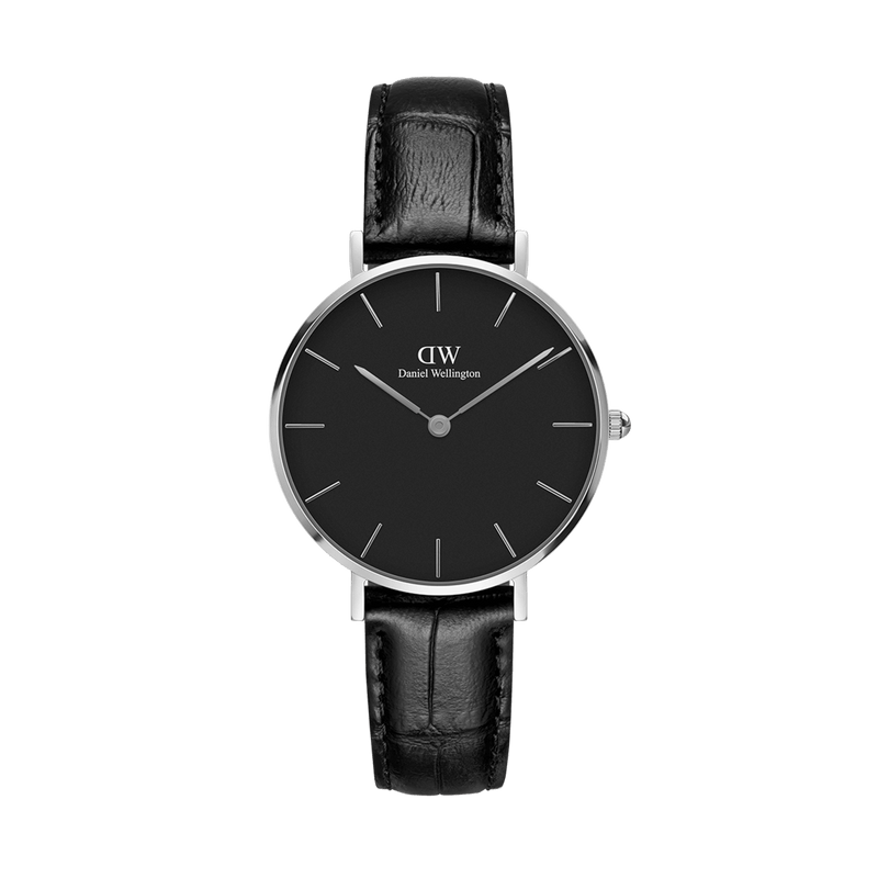 Daniel Wellington Classic Petite Reading Black Dial Black Leather Strap Watch For Women - DW00100235
