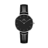 Daniel Wellington Classic Petite Reading Black Dial Black Leather Strap Watch For Women - DW00100235