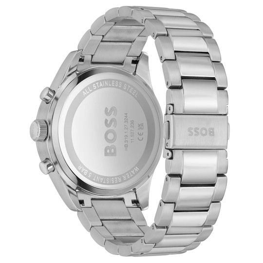 Hugo Boss View Chronograph Blue Dial Silver Steel Strap Watch For Men - 1513989