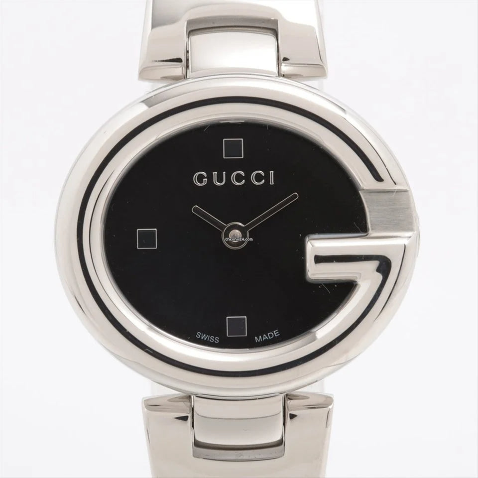Gucci Guccisima Quartz Black Dial Silver Steel Strap Watch For Women - YA134501