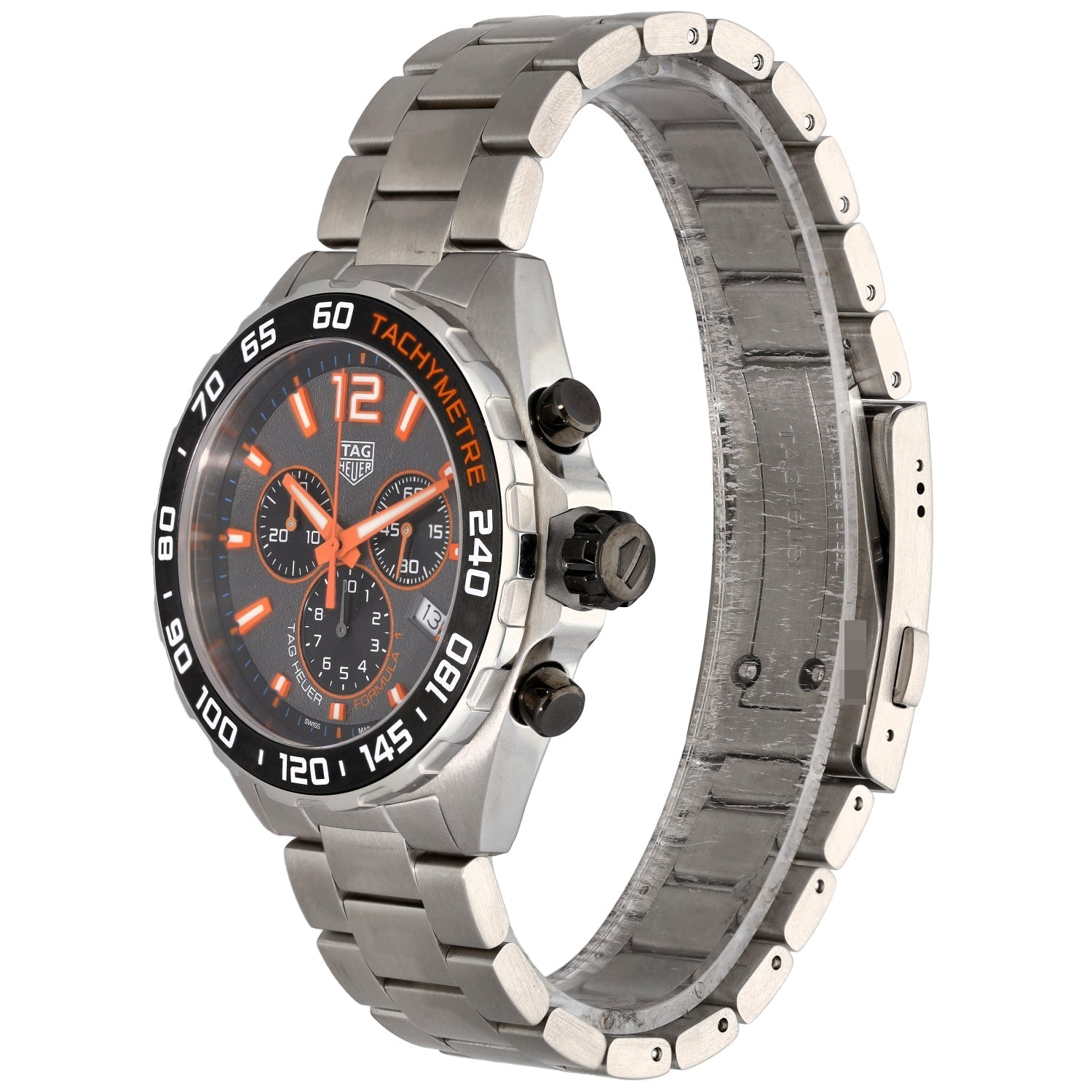 Tag Heuer Formula 1 Chronograph Ceramic Black Dial Silver Steel Strap Watch for Men - CAZ101AH.BA0842