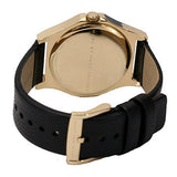 Marc Jacobs Baby Dave Gold Dial Black Leather Strap Watch for Women - MBM1264