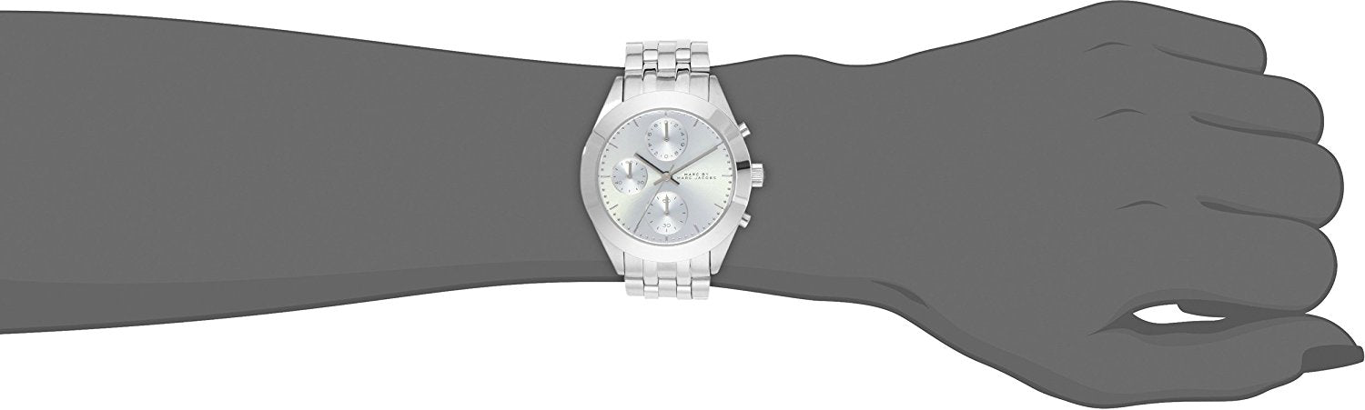 Marc Jacobs Peeker Chronograph Silver Dial Silver Steel Strap Watch for Women - MBM3371