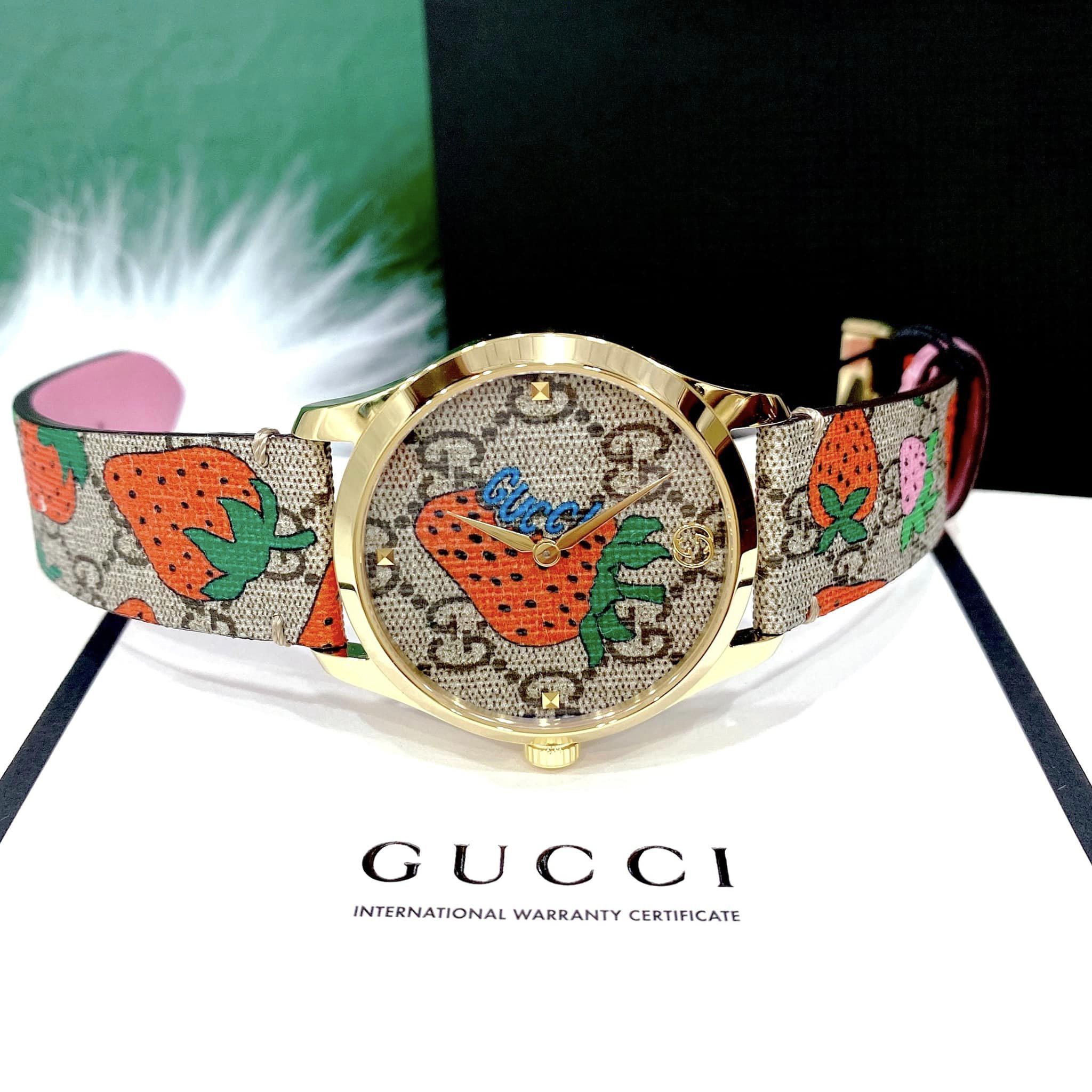 Gucci G Timeless Brown Dial Brown Leather Strap Watch For Women - YA1264133